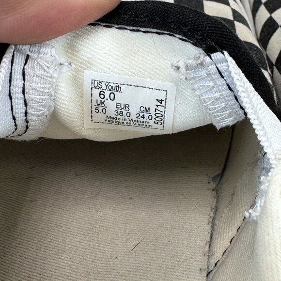 VANS Classic Slip On Shoes Black & White Checkered Youth  6 UK 5 Size - Picture 9 of 10